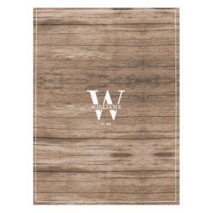 Eigen familienaam Monogram Rustic Farmhouse Wood Tafelkleed