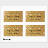 Eigen faux goudglitter dunne trouwstickers rechthoekige sticker (Vel)