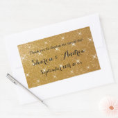 Eigen faux goudglitter dunne trouwstickers rechthoekige sticker (Envelop)