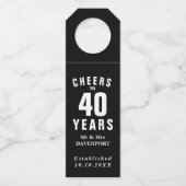 Eigen feestdag 40e trouwdag flessenhanger (Voorkant)