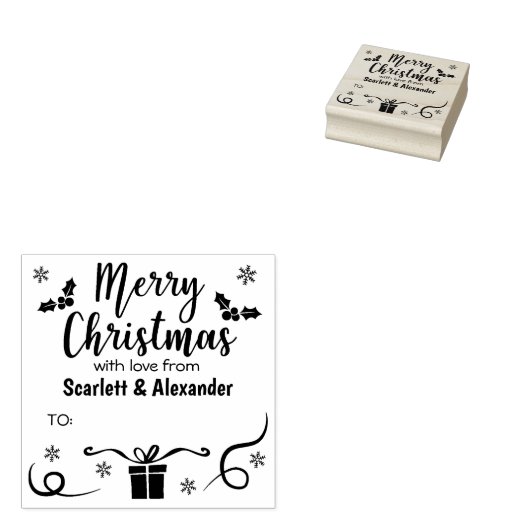 Eigen feestelijke kerst met liefde, rubberstempel (Gestempeld)