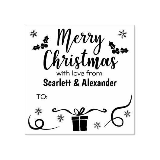 Eigen feestelijke kerst met liefde, rubberstempel (Afrduk)