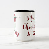 Eigen feestvogel, kerst tweekleurige koffiemok (Center)