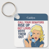 Eigen feministische politicoloog-democraat Vrouw Sleutelhanger (Voorkant)