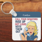 Eigen feministische politicoloog-democraat Vrouw Sleutelhanger (Voorkant)