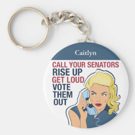 Eigen feministische politicoloog-democraat Vrouw Sleutelhanger