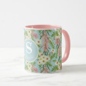 Eigen flesborstel Landtuin Blauw Mok (Voorkant rechts)