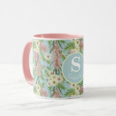 Eigen flesborstel Landtuin Blauw Mok (Voorkant links)