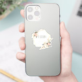 Eigen Floral Label Kiss-Cut-Sticker (Telefoon)