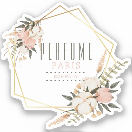 Eigen Floral Label Kiss-Cut-Sticker (Voorkant)