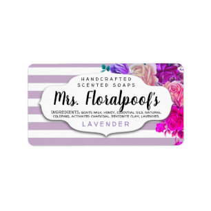 Eigen florale zeep- of parfumetiketten etiket