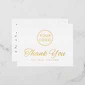 Eigen folie elegant wit dank u briefkaart (Voorkant / Achterkant)