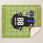 Eigen Football met ijzernet Jersey op het veld Sherpa Deken (Voorkant (horizontaal))