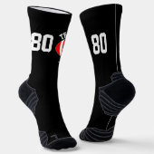 Eigen Football Player Team Name Number Red Sokken (Gebogen)