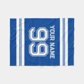 Eigen football-trutnummer atletische strepen fleece deken (Voorkant (Horizontaal))