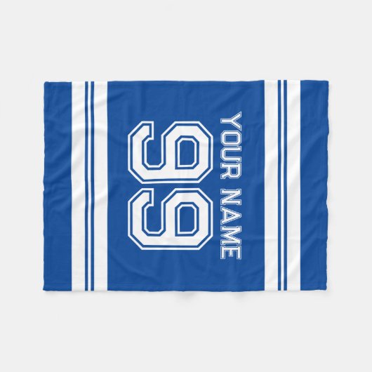 Eigen football-trutnummer atletische strepen fleece deken (Voorkant (Horizontaal))