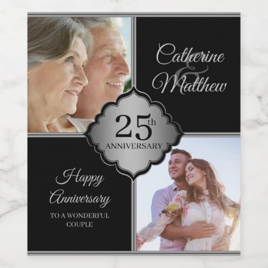 Eigen foto 25e Jubileum Wijnlabel Wijn Etiket (Enkel label)