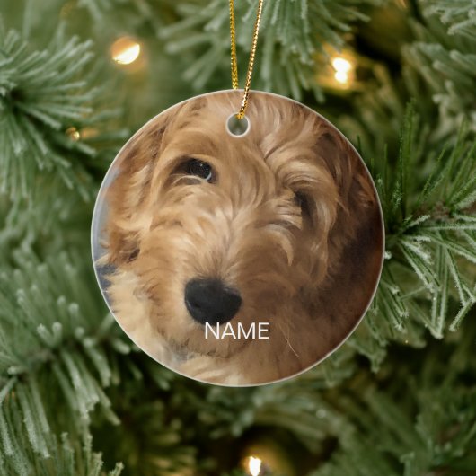 Eigen foto afbeelding afbeelding herdenking kerst keramisch ornament (Boom)