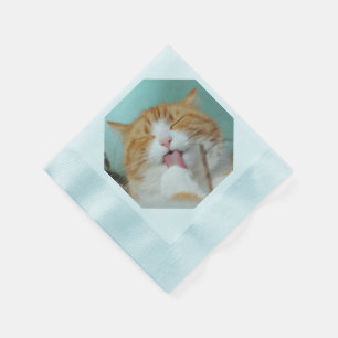 EIGEN FOTO AFBEELDING Kat's Feest Papieren Servett Servet