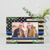 Eigen foto Blauwe Amerikaanse vlag voor Kerstmis Feestdagenkaart (Staand voorkant)