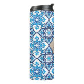Eigen foto, blauwe en witte Azulejos Thermosbeker (Gedraaid links)