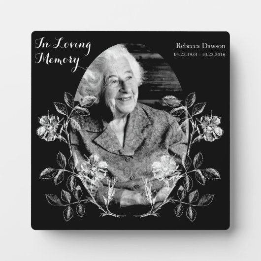 Eigen foto  bloem Sympathie Memorial Fotoplaat (Voorkant)