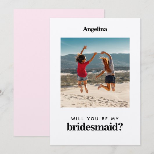 Eigen foto Eenvoudige legant Bridesmaid-conceptkaa Kaart (Voorkant / Achterkant)