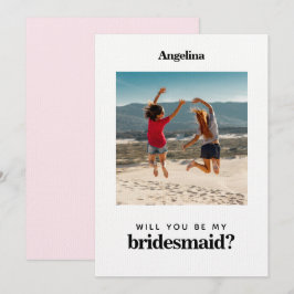 Eigen foto Eenvoudige legant Bridesmaid-conceptkaa Kaart