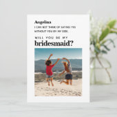 Eigen foto Eenvoudige legant Bridesmaid-conceptkaa Kaart (Staand voorkant)