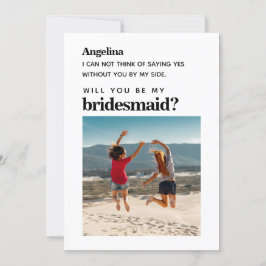 Eigen foto Eenvoudige legant Bridesmaid-conceptkaa Kaart