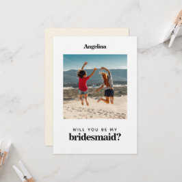 Eigen foto Eenvoudige legant Bridesmaid-conceptkaa Kaart