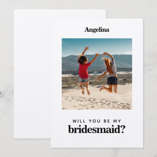 Eigen foto Eenvoudige legant Bridesmaid-conceptkaa Kaart (Voorkant / Achterkant)