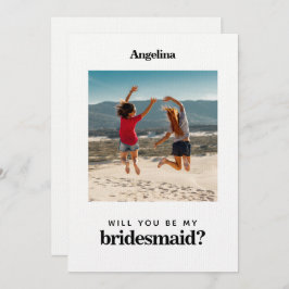 Eigen foto Eenvoudige legant Bridesmaid-conceptkaa Kaart