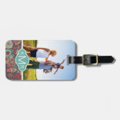 Eigen foto- en monogram Floral Cartoon Patroon Bagagelabel (Voorkant horizontaal)