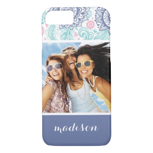 Eigen foto en naam Etnische paisleypatronen Case-Mate iPhone Case (Achterkant)