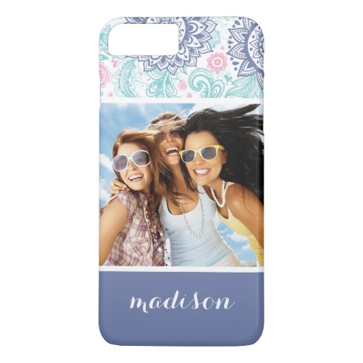 Eigen foto en naam Etnische paisleypatronen Case-Mate iPhone Case (Achterkant)