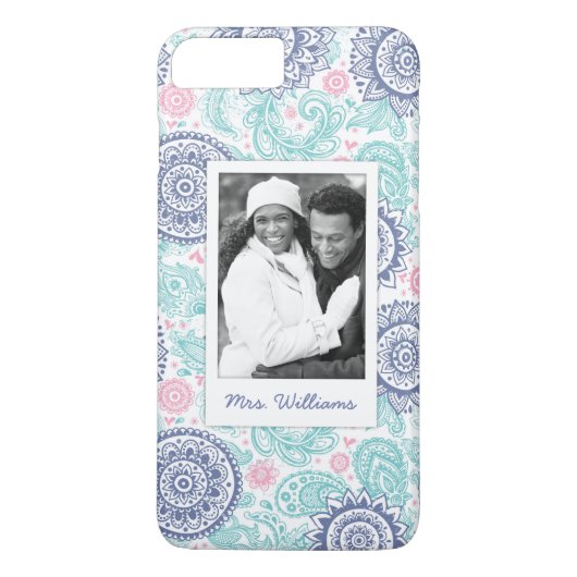 Eigen foto en naam Etnische paisleypatronen Case-Mate iPhone Case (Achterkant)