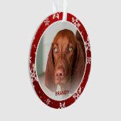 Eigen foto en naam feestelijke kerst ornament (voorkant)