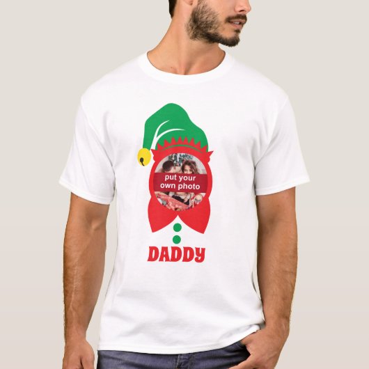 Eigen foto en tekst kerstmis Elf T-Shirt (Voorkant)
