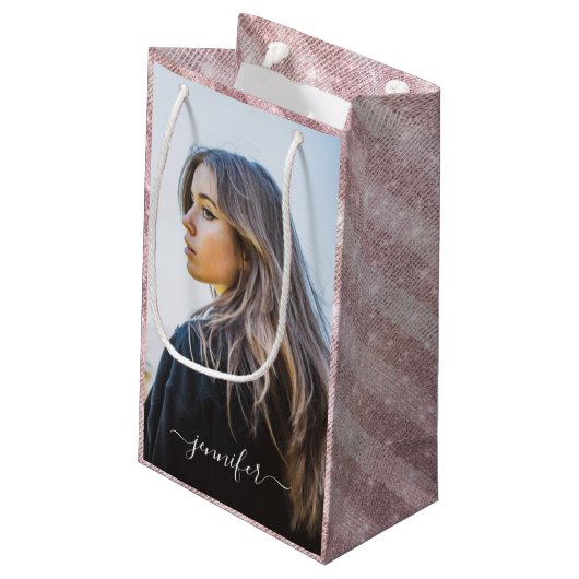 Eigen foto en tekst Roos Gold Unieke geboortedag s Klein Cadeauzakje (Achterkant Gekanteld)