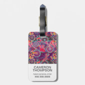 Eigen foto Etnische stijl Dierenpatroon Bagagelabel (Achterkant verticaal)