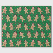 Eigen foto Gingerbrood voor kerstmis Cadeaupapier (Vlak)