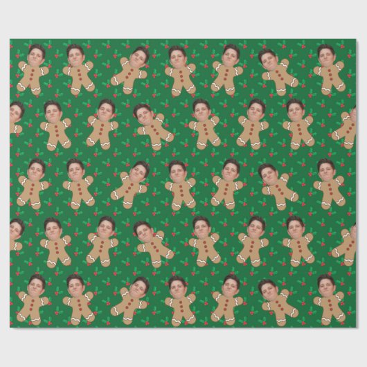 Eigen foto Gingerbrood voor kerstmis Cadeaupapier (Vlak)