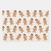 Eigen foto Gingerbrood voor kerstmis Stippen Inpakpapier Vel (Voorkant 3)