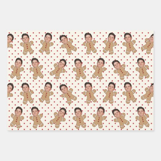 Eigen foto Gingerbrood voor kerstmis Stippen Inpakpapier Vel (Voorkant 3)