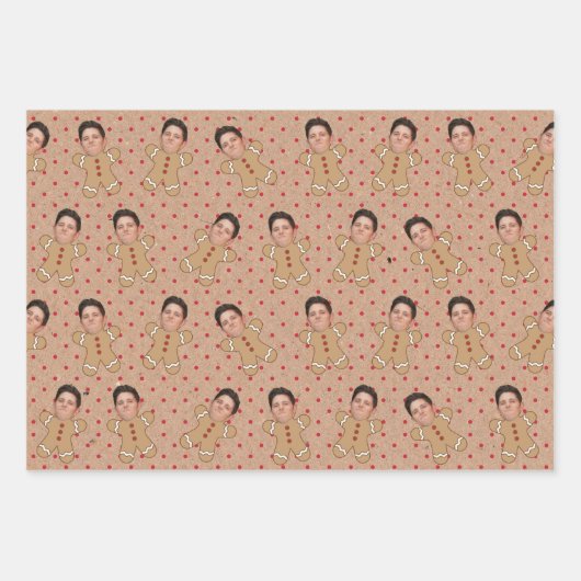 Eigen foto Gingerbrood voor kerstmis Stippen Inpakpapier Vel (Voorkant 2)