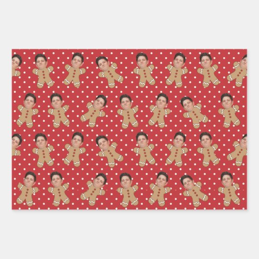 Eigen foto Gingerbrood voor kerstmis Stippen Inpakpapier Vel (Voorkant)