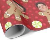 Eigen foto Gingerbrood voor rood kerstmis Cadeaupapier (Rol Hoek)