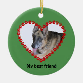 Eigen foto-hondenpootafdrukken van tweezijdig form keramisch ornament