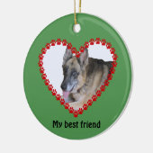 Eigen foto-hondenpootafdrukken van tweezijdig form keramisch ornament (Links)